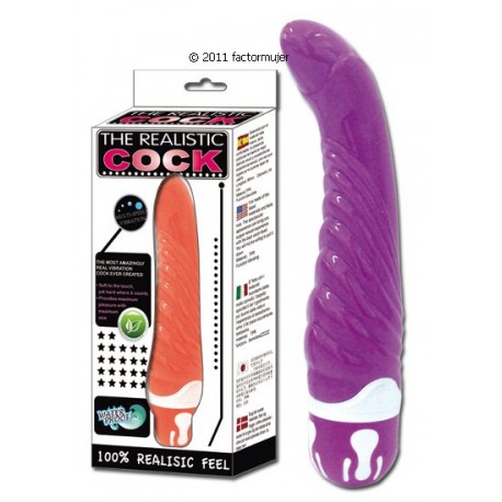 Vibrador Realistic Cock Estriado Lila