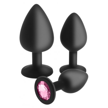 Set 3 plug Spleasures negro/rosa (S-M-L)