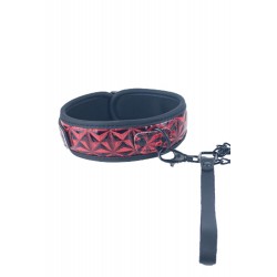 Collar de Cuero con Cadena Rojo BTB