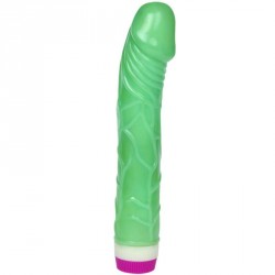 Vibrador realista sencillo Verde 23cm.