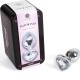 Plug de Metal con Corazon Brillante Transparente