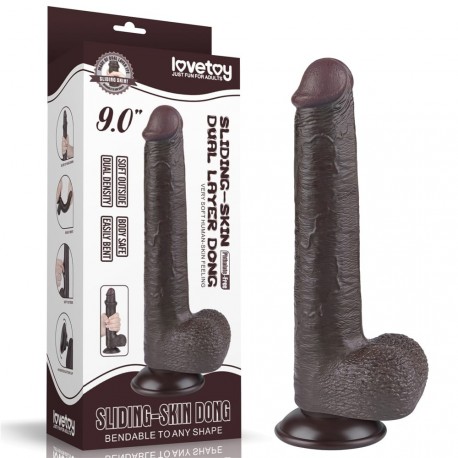 Dildo Negro Sliding Dual Density Lovetoy 9''