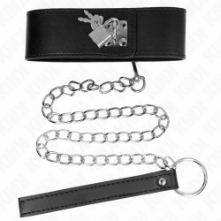 Collar Ancho de Cuero con Candado