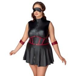 Vestido Bondage con Esposas y Antifaz Cottelli XL