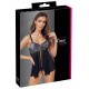 Babydoll con Cremallera y Tanga Abierto L