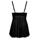 Babydoll con Cremallera y Tanga Abierto L