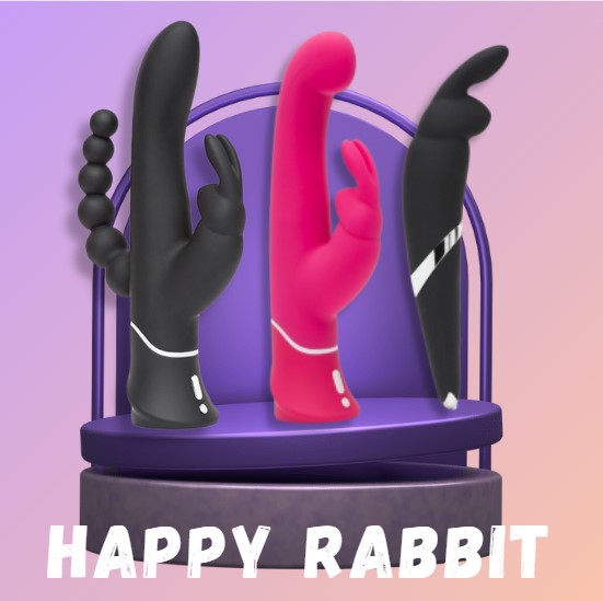 Happy Rabbit, vibradores potentes y grandes en forma de conejo rampante