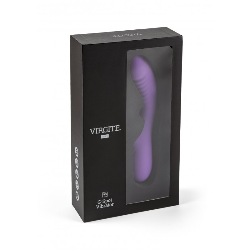 Caja de presentacion del vibrador G-spot realista V5 Virgite Lila